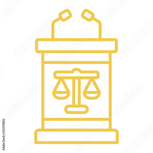 Tribune Multicolor Line Icon