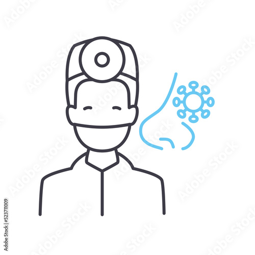 ent line icon, outline symbol, vector illustration, concept sign