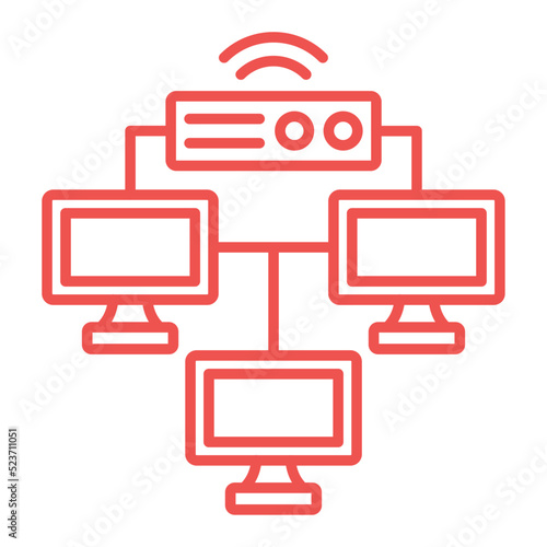Local Network Multicolor Line Icon