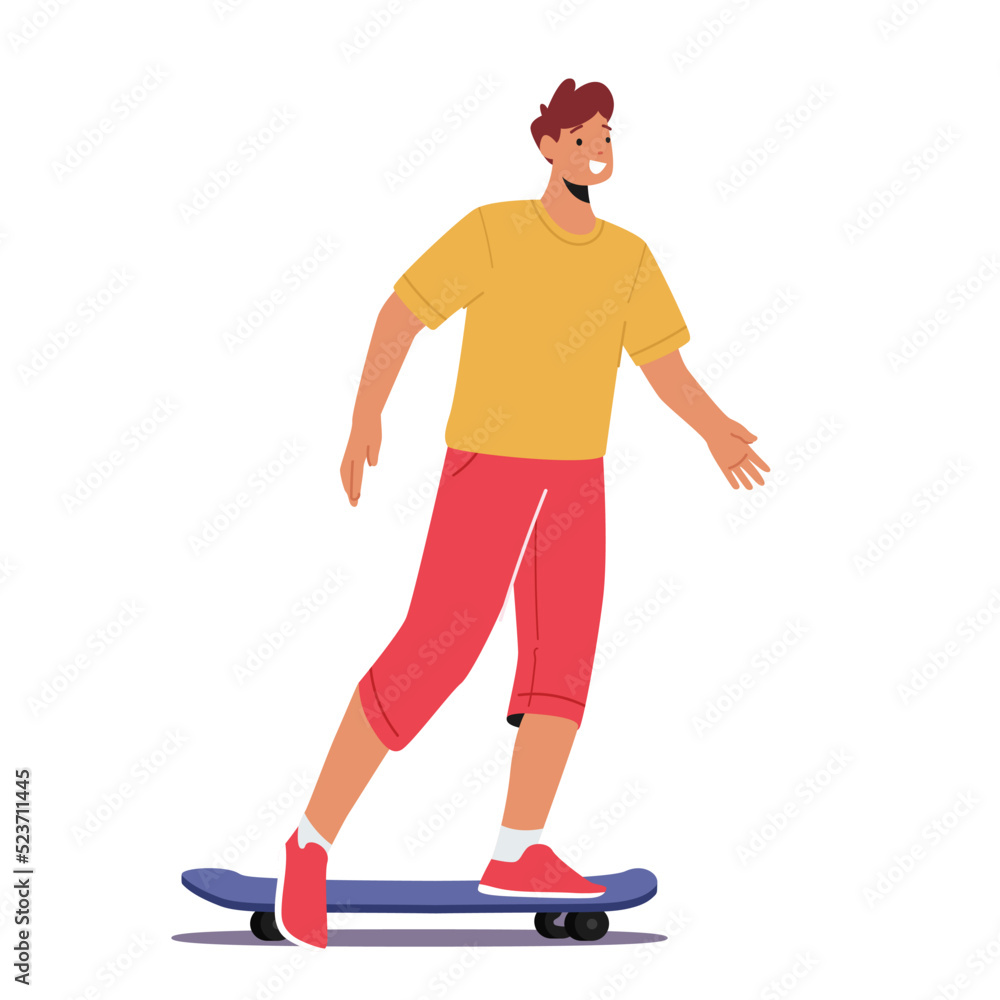 Teenager Boy Riding Skate Board. Urban Culture and Outdoor Activity, Skateboarding Extreme Sport, Man in Skate Park Teenager Boy Riding Skate Board. Urban Culture and Outdoor Activity, Skateboarding Extreme Sport, Man in Skate Park