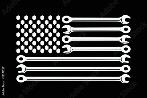 USA Flag Spanner Vector