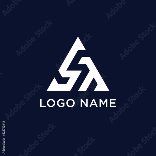 letter s t triangle logo 