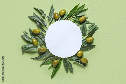 Blank paper sheet with gree...