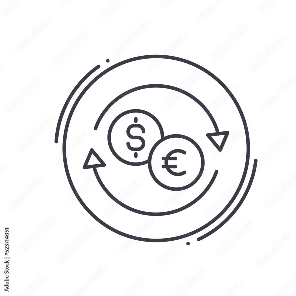 currency exchange line icon, outline symbol, vector illustration, concept sign currency exchange line icon, outline symbol, vector illustration, concept sign