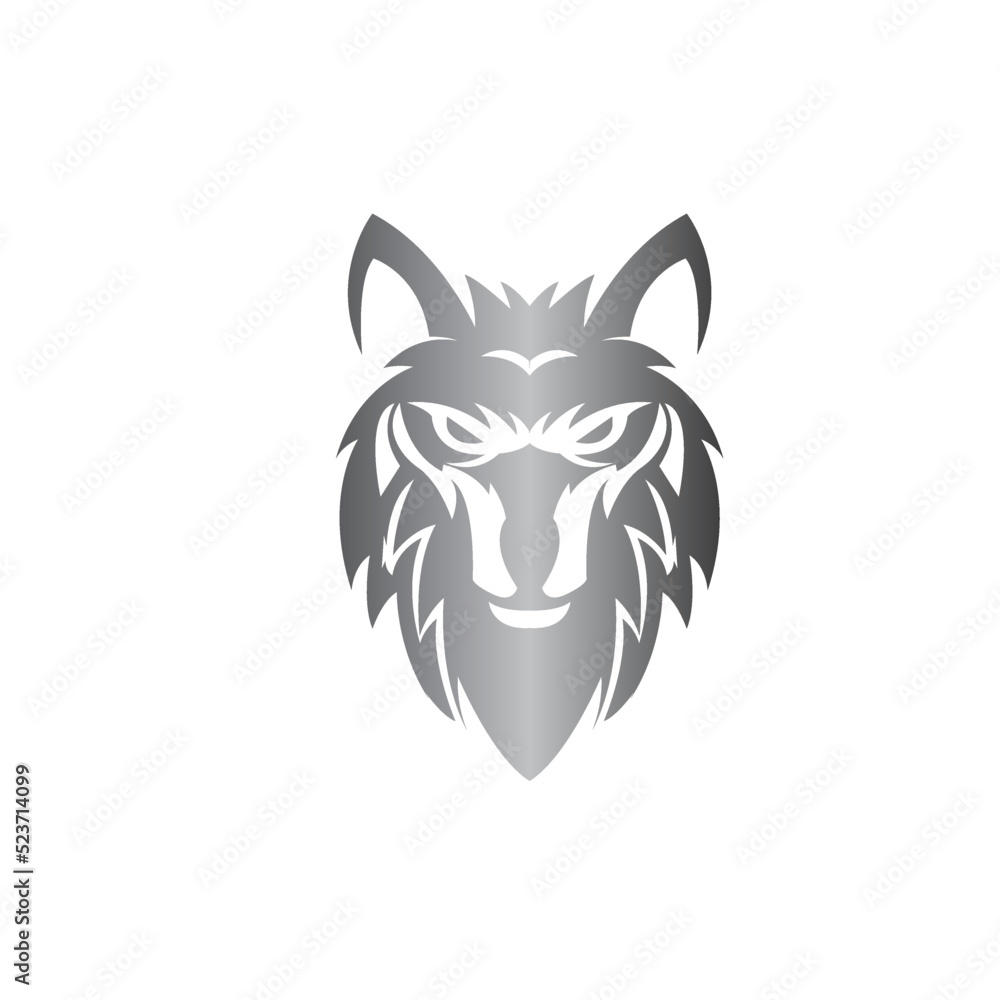 creative head fox logo design illustration vector