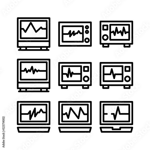 electrocardiograph icon or logo isolated sign symbol vector illustration - high quality black style vector icons
