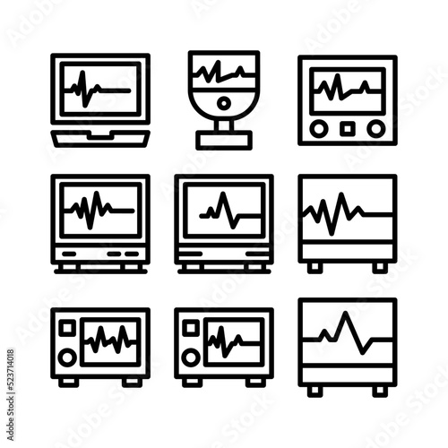 electrocardiograph icon or logo isolated sign symbol vector illustration - high quality black style vector icons
