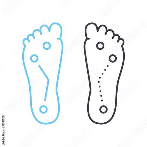 acupressure line icon, outline symbol, vector illustration, concept sign