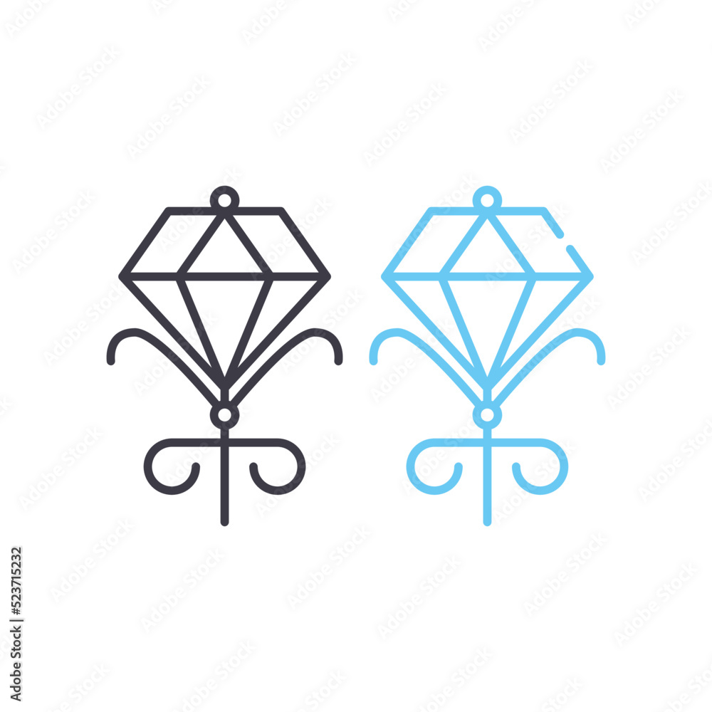 diamond line icon, outline symbol, vector illustration, concept sign diamond line icon, outline symbol, vector illustration, concept sign