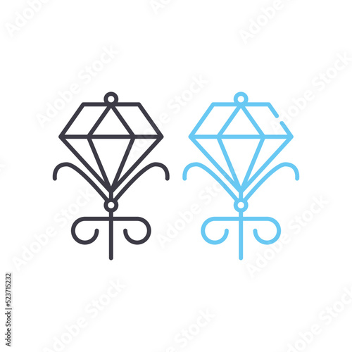 diamond line icon, outline symbol, vector illustration, concept sign