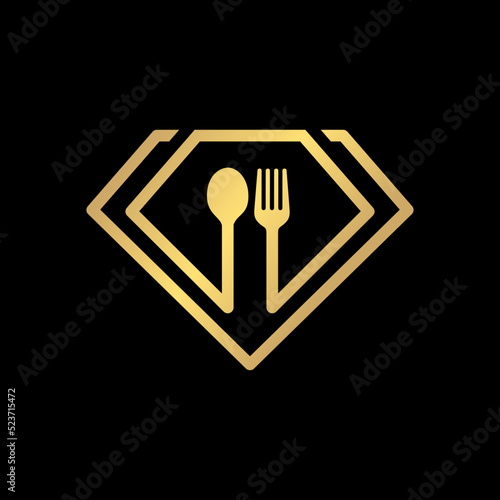 premium restourant food diamond logo