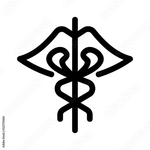 caduceus icon or logo isolated sign symbol vector illustration - high quality black style vector icons 