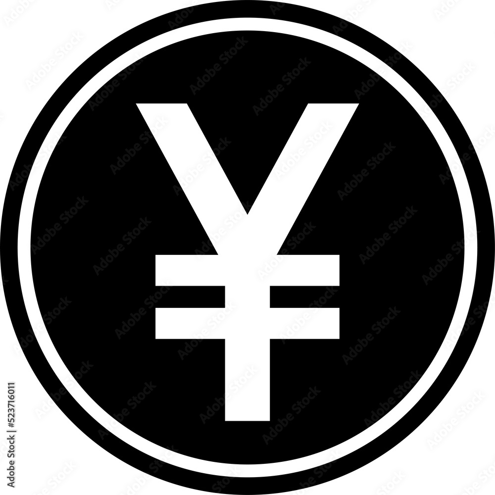 Fototapeta premium Japanese yen or Chinese yuan coin icon. Business and finance concept. Flat design illustration.