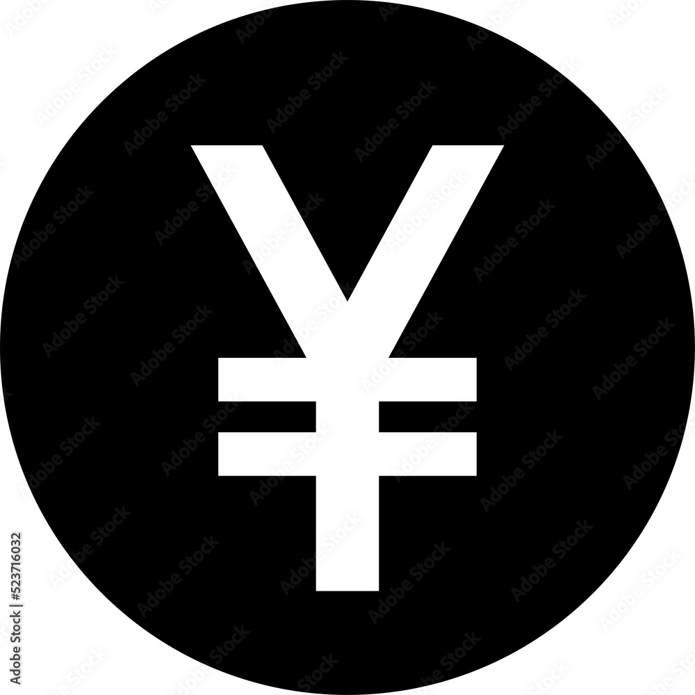 Fototapeta premium Japanese yen or Chinese yuan coin icon. Business and finance concept. Flat design illustration.