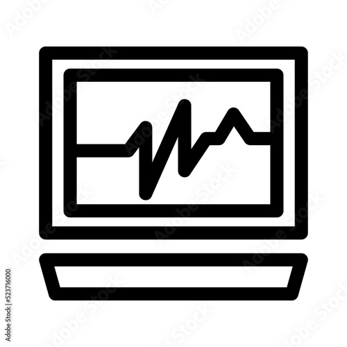 electrocardiograph icon or logo isolated sign symbol vector illustration - high quality black style vector icons
