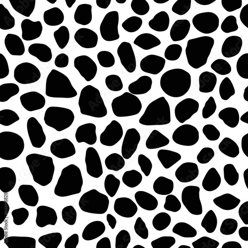 Black and white cobblestone seamless pattern