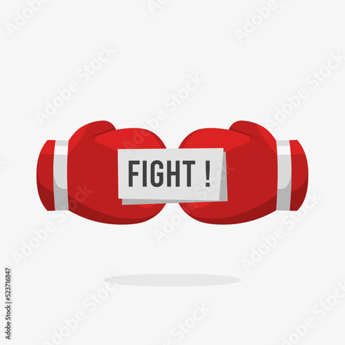 a pair of red boxing gloves with the words fight