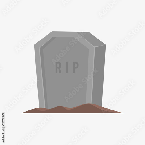 tombstone illustration with simple and flat design