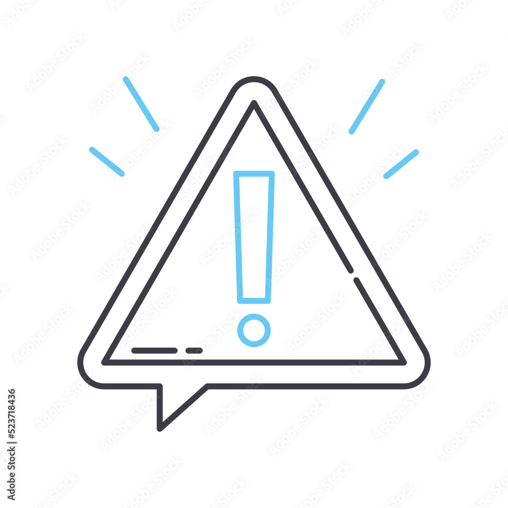 alarm alert line icon, outline symbol, vector illustration, concept sign alarm alert line icon, outline symbol, vector illustration, concept sign