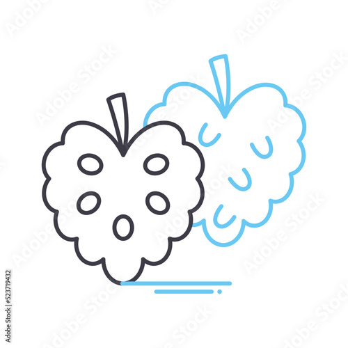 custard apple line icon, outline symbol, vector illustration, concept sign