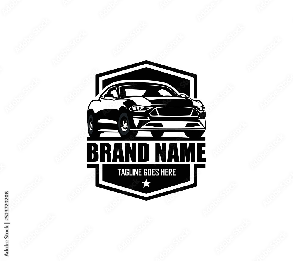 Obraz premium Muscle car logo - vector illustration, emblem design on white background