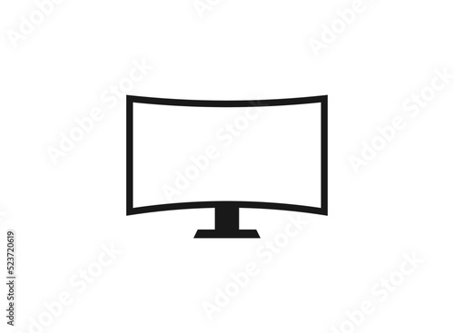 Vector tv icon set on white background, Isolated silhouettes television in flat style.