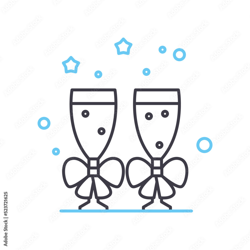 congratulation line icon, outline symbol, vector illustration, concept sign congratulation line icon, outline symbol, vector illustration, concept sign