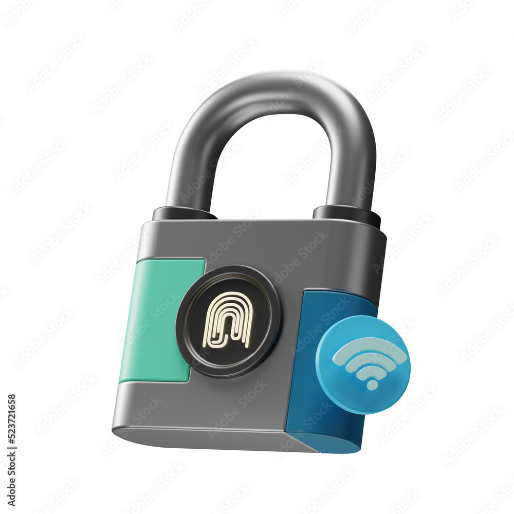 Smart Home Futuristic Lock 3d Illustration Smart Home Futuristic Lock 3d Illustration