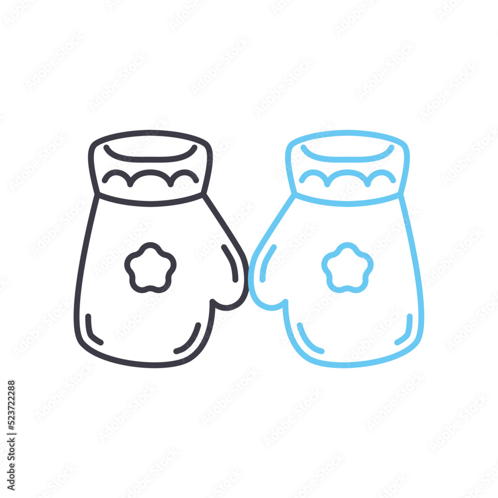 baby mittens line icon, outline symbol, vector illustration, concept sign baby mittens line icon, outline symbol, vector illustration, concept sign