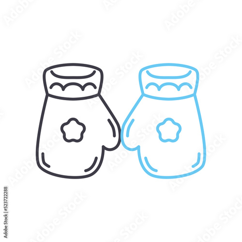 baby mittens line icon, outline symbol, vector illustration, concept sign