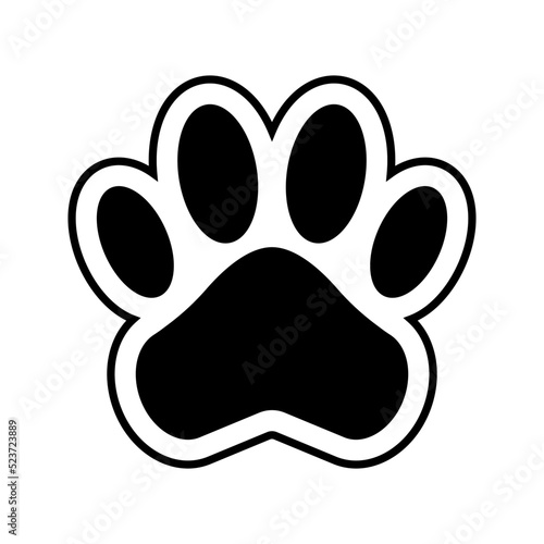 Cat and dog paw icon. Animal symbol. Vector.