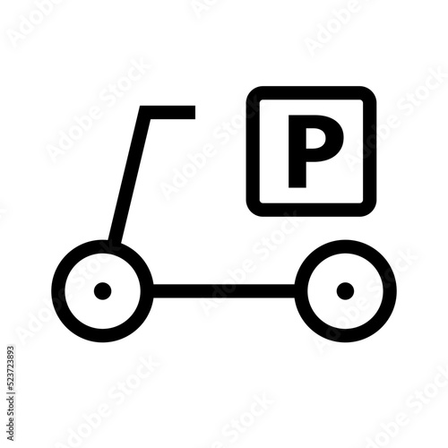 kickboard and scooter parking sign. Vector.