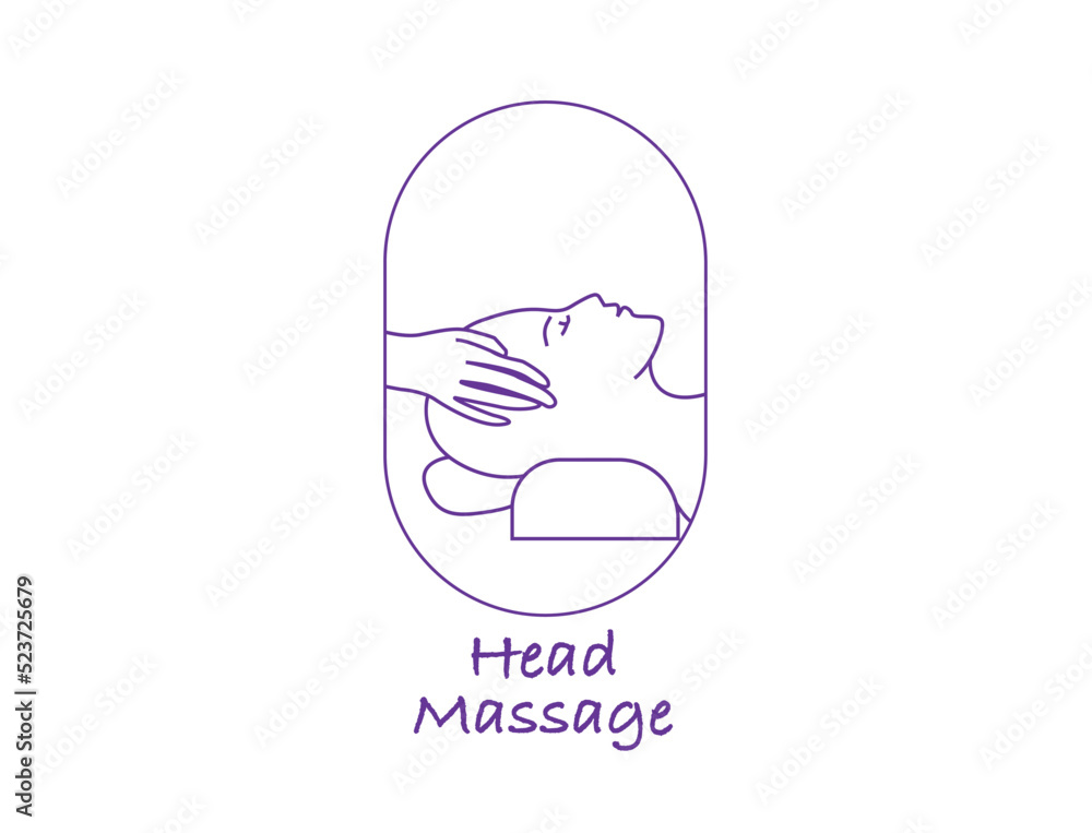 spa head massage line art vector illustration spa head massage line art vector illustration