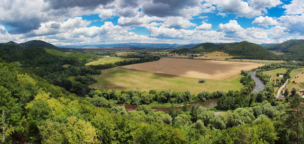 Fototapeta premium Beautiful summer countryside panaroma from Reviste, Slovakia