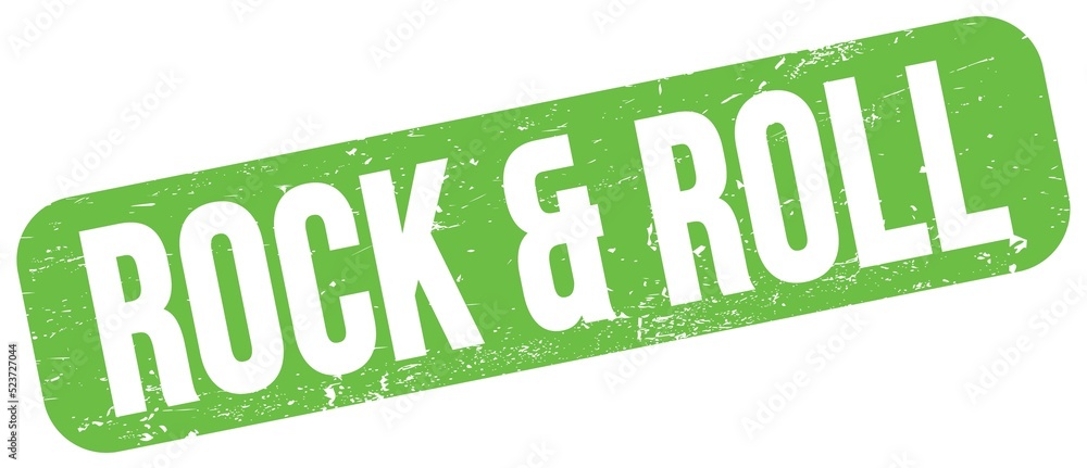 ROCK & ROLL text on green grungy stamp sign. ROCK & ROLL text on green grungy stamp sign.