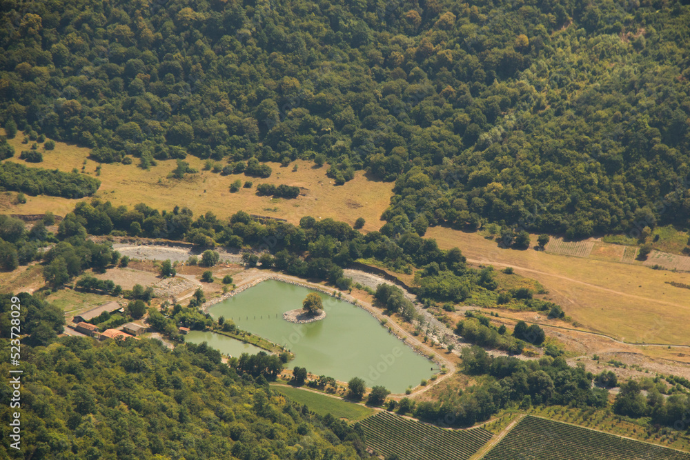 Obraz premium Lopota lake view and landscape, high angle view