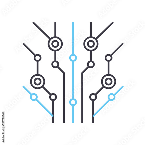 decision tree line icon, outline symbol, vector illustration, concept sign