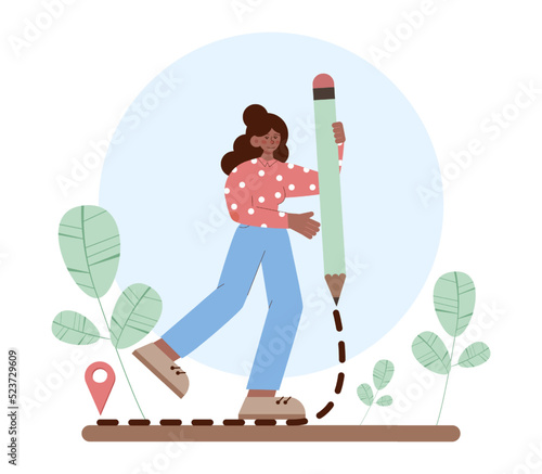 Path concept. Life course or business way, plan or strategy.