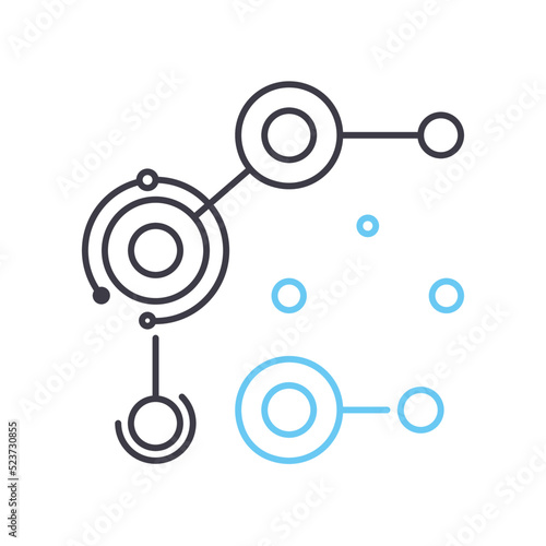 data complexity line icon, outline symbol, vector illustration, concept sign