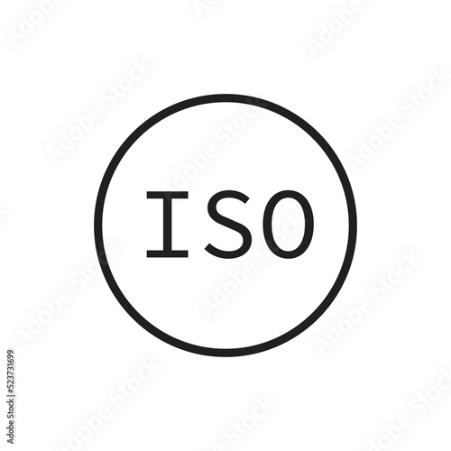 ISO sensitivity photo camera mode icon isolated on white background. Vector illustration