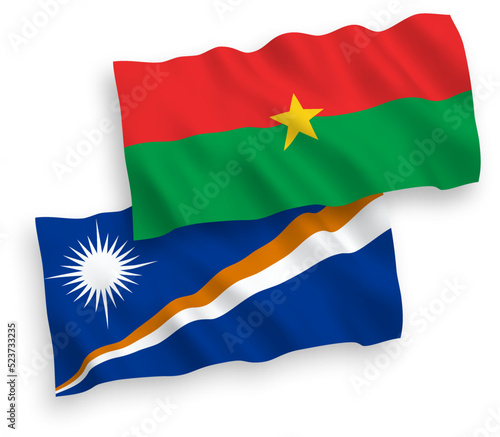 Free Download Flags of Republic of the Marshall Islands and Burkina Faso on a white background - GFXLoad