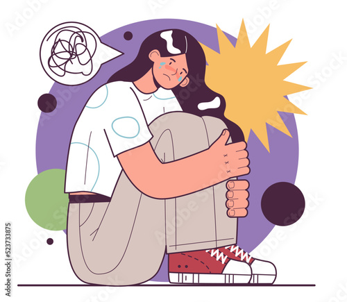 Depression concept. Mental disorder, feeling of despair and helplessness.