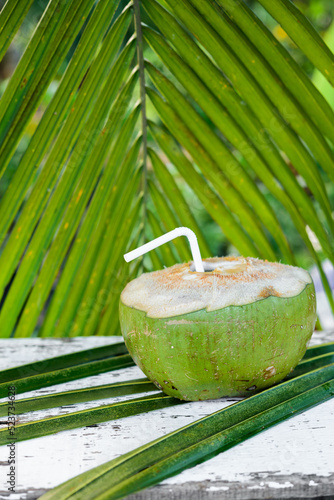 coconut juice . Fresh coconut water, young coconut drink .