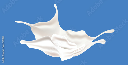 splashing milk on realistic vector isolated on a blue background food and drink realistic food object vector illustration