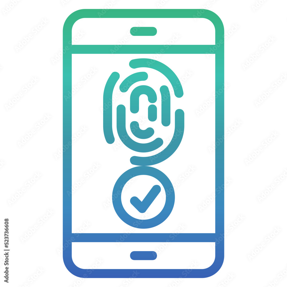 Finger print , Secure Payment gradient icon. Finger print , Secure Payment gradient icon.