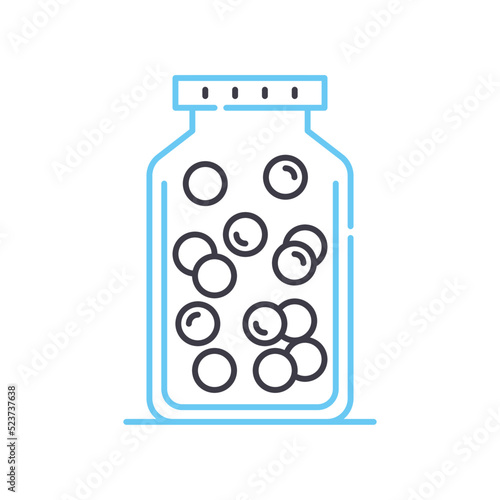 candy jar line icon, outline symbol, vector illustration, concept sign