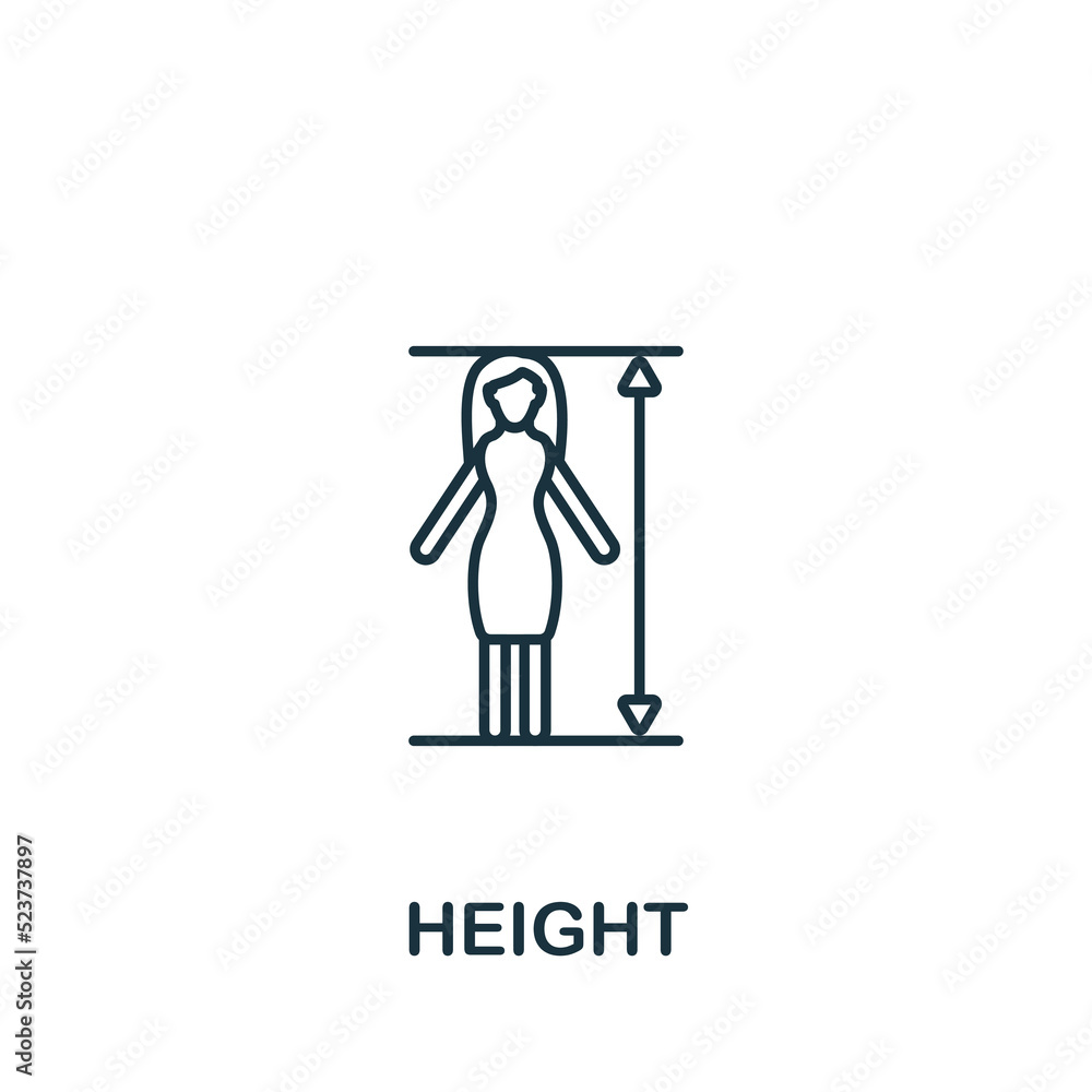 Height icon. Line simple Health Check icon for templates, web design and infographics Height icon. Line simple Health Check icon for templates, web design and infographics