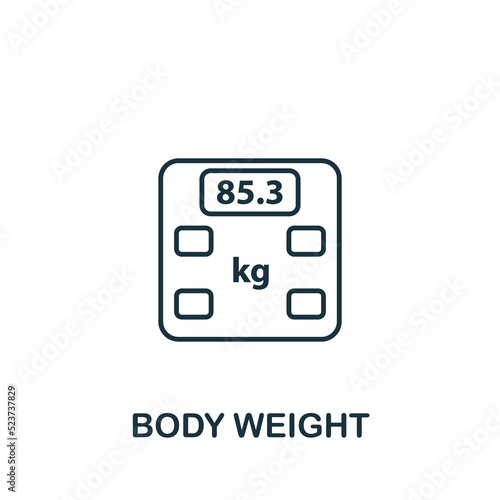 Body Weight icon. Line simple Health Check icon for templates, web design and infographics