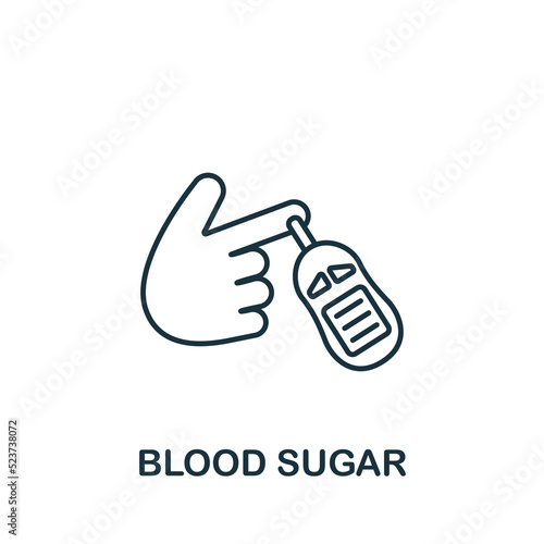 Blood Sugar icon. Line simple Health Check icon for templates, web design and infographics