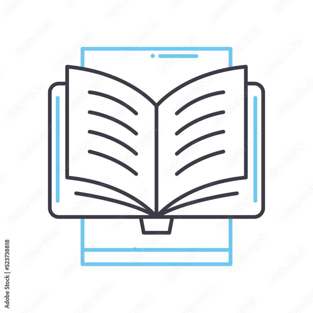 book line icon, outline symbol, vector illustration, concept sign book line icon, outline symbol, vector illustration, concept sign